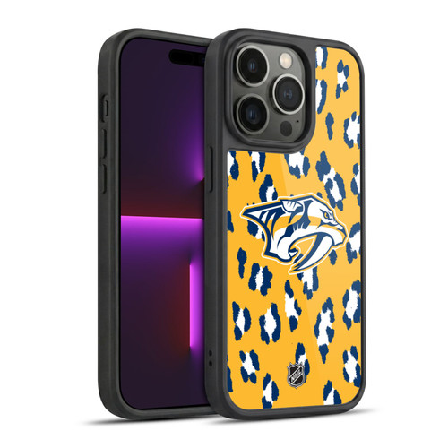 NHL Nashville Predators Leopard Pattern Gel Armour Case For Apple iPhone 14 Pro