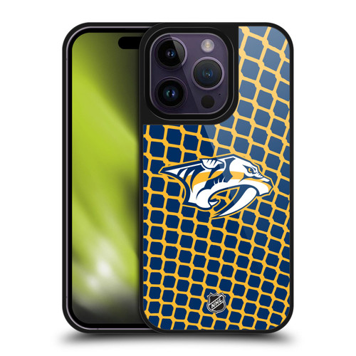 NHL Nashville Predators Net Pattern Gel Armour Case For Apple iPhone 14 Pro NHL Nashville Predators Net Pattern Gel Armour Case For Apple iPhone 14 Pro