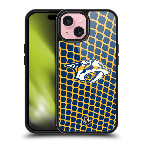 NHL Nashville Predators Net Pattern Gel Armour Case For Apple iPhone 15 NHL Nashville Predators Net Pattern Gel Armour Case For Apple iPhone 15