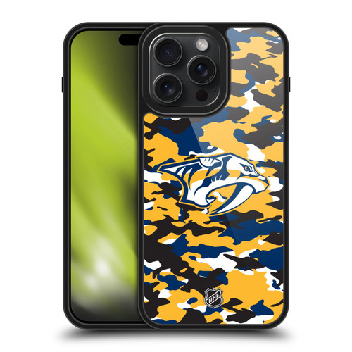 NHL Nashville Predators Camouflage Gel Armour Case For Apple iPhone 15 Pro Max