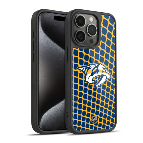NHL Nashville Predators Net Pattern Gel Armour Case For Apple iPhone 15 Pro