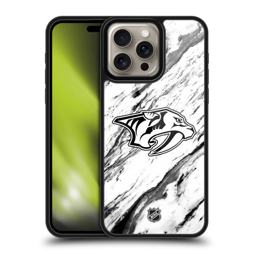 NHL Nashville Predators Marble Gel Armour Case For Apple iPhone 16 Pro Max