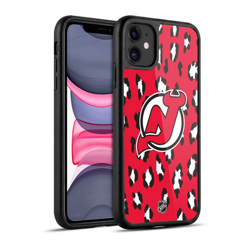NHL New Jersey Devils Leopard Pattern Gel Armour Case For Apple iPhone 11