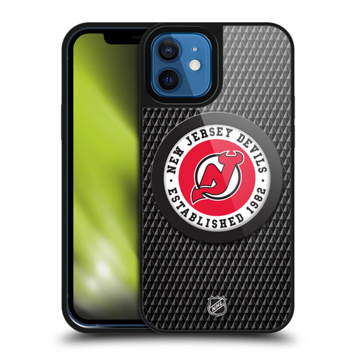 NHL New Jersey Devils Puck Texture Gel Armour Case For Apple iPhone 12 / iPhone 12 Pro