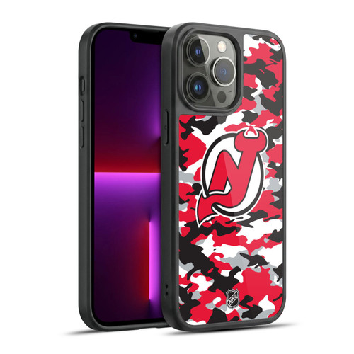NHL New Jersey Devils Camouflage Gel Armour Case For Apple iPhone 13 Pro Max