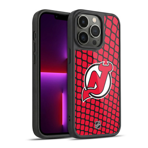 NHL New Jersey Devils Net Pattern Gel Armour Case For Apple iPhone 13 Pro
