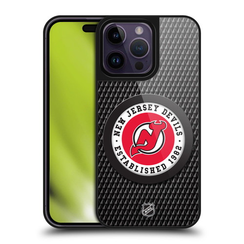 NHL New Jersey Devils Puck Texture Gel Armour Case For Apple iPhone 14 Pro Max