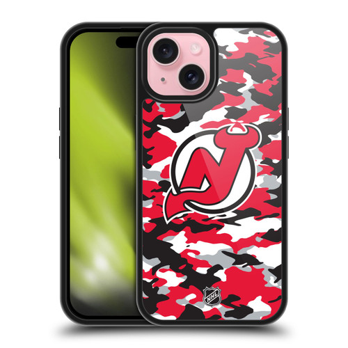 NHL New Jersey Devils Camouflage Gel Armour Case For Apple iPhone 15 NHL New Jersey Devils Camouflage Gel Armour Case For Apple iPhone 15