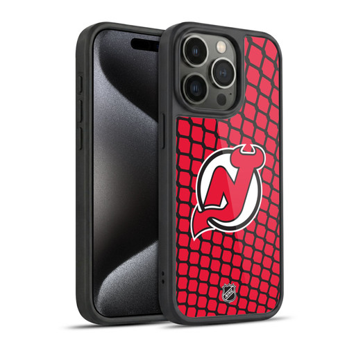 NHL New Jersey Devils Net Pattern Gel Armour Case For Apple iPhone 15 Pro