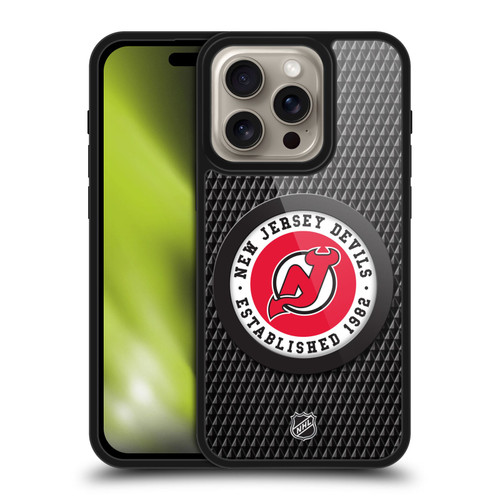 NHL New Jersey Devils Puck Texture Gel Armour Case For Apple iPhone 16 Pro NHL New Jersey Devils Puck Texture Gel Armour Case For Apple iPhone 16 Pro