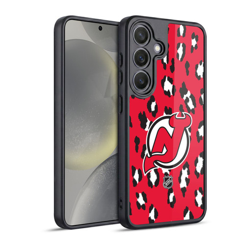 NHL New Jersey Devils Leopard Pattern Gel Armour Case For Samsung Galaxy S24 5G