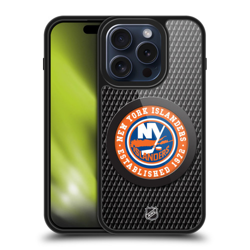 NHL New York Islanders Puck Texture Gel Armour Case For Apple iPhone 15 Pro