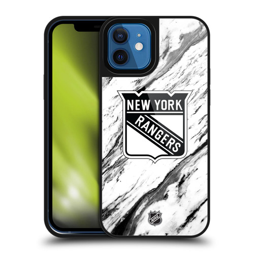 NHL New York Rangers Marble Gel Armour Case For Apple iPhone 12 / iPhone 12 Pro