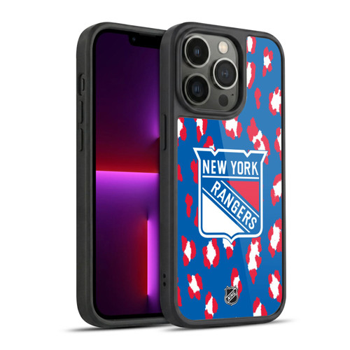 NHL New York Rangers Leopard Pattern Gel Armour Case For Apple iPhone 13 Pro