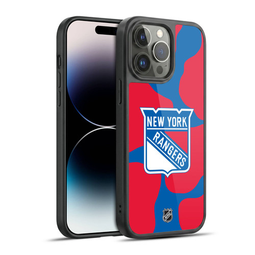 NHL New York Rangers Cow Pattern Gel Armour Case For Apple iPhone 14 Pro Max