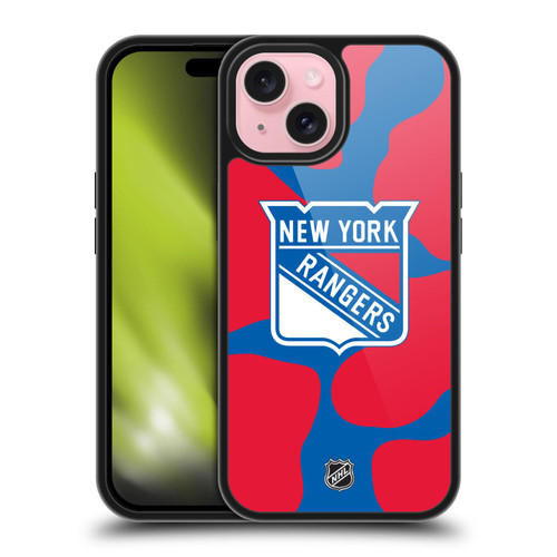NHL New York Rangers Cow Pattern Gel Armour Case For Apple iPhone 15