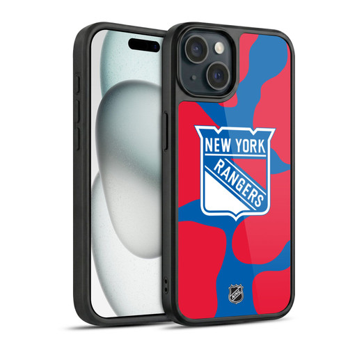 NHL New York Rangers Cow Pattern Gel Armour Case For Apple iPhone 15