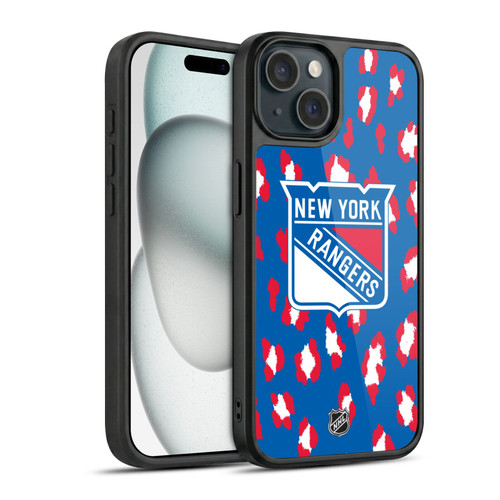 NHL New York Rangers Leopard Pattern Gel Armour Case For Apple iPhone 15