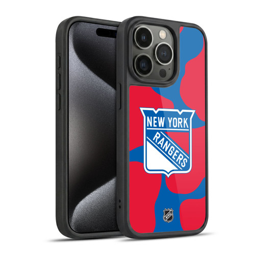 NHL New York Rangers Cow Pattern Gel Armour Case For Apple iPhone 15 Pro