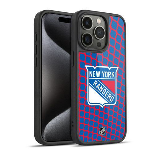 NHL New York Rangers Net Pattern Gel Armour Case For Apple iPhone 15 Pro
