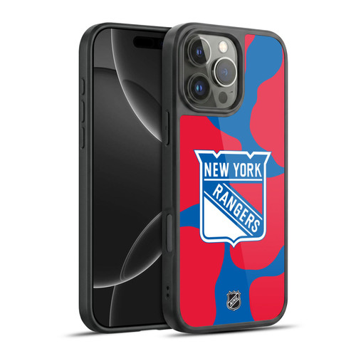 NHL New York Rangers Cow Pattern Gel Armour Case For Apple iPhone 16 Pro Max