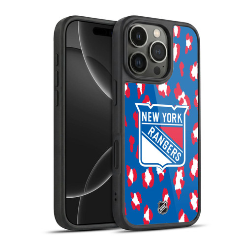 NHL New York Rangers Leopard Pattern Gel Armour Case For Apple iPhone 16 Pro