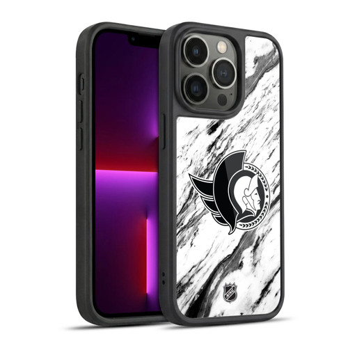 NHL Ottawa Senators Marble Gel Armour Case For Apple iPhone 13 Pro