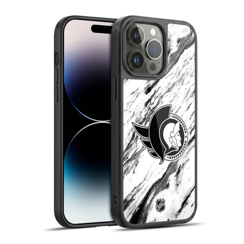 NHL Ottawa Senators Marble Gel Armour Case For Apple iPhone 14 Pro Max