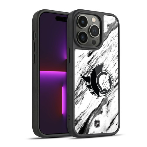 NHL Ottawa Senators Marble Gel Armour Case For Apple iPhone 14 Pro