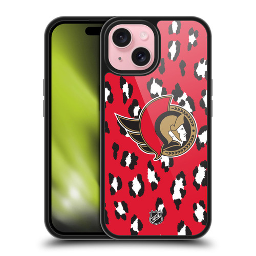NHL Ottawa Senators Leopard Pattern Gel Armour Case For Apple iPhone 15