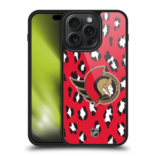 NHL Ottawa Senators Leopard Pattern Gel Armour Case For Apple iPhone 15 Pro Max