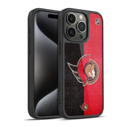 NHL Ottawa Senators Half Distressed Gel Armour Case For Apple iPhone 15 Pro