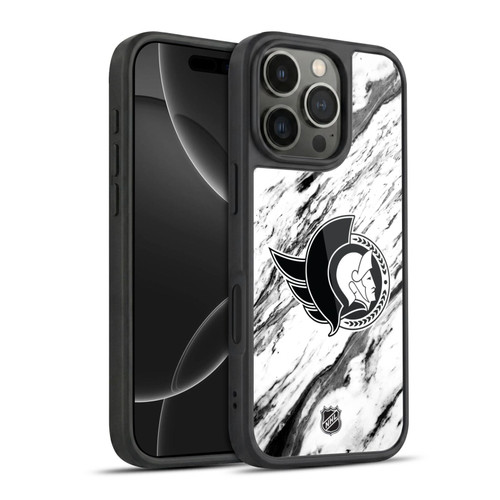 NHL Ottawa Senators Marble Gel Armour Case For Apple iPhone 16 Pro