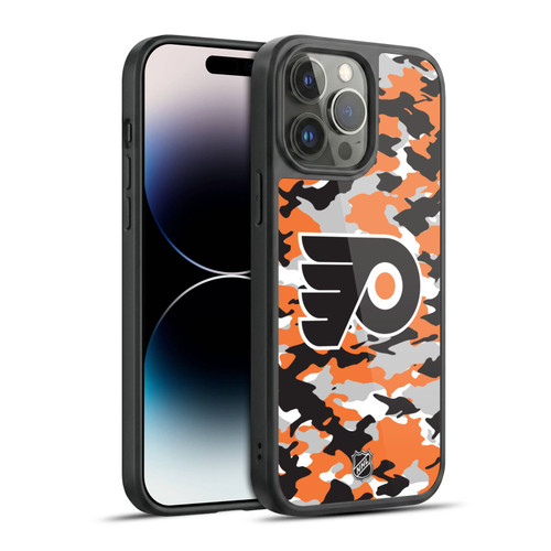 NHL Philadelphia Flyers Camouflage Gel Armour Case For Apple iPhone 14 Pro Max