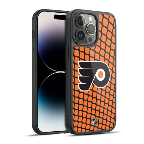 NHL Philadelphia Flyers Net Pattern Gel Armour Case For Apple iPhone 14 Pro Max