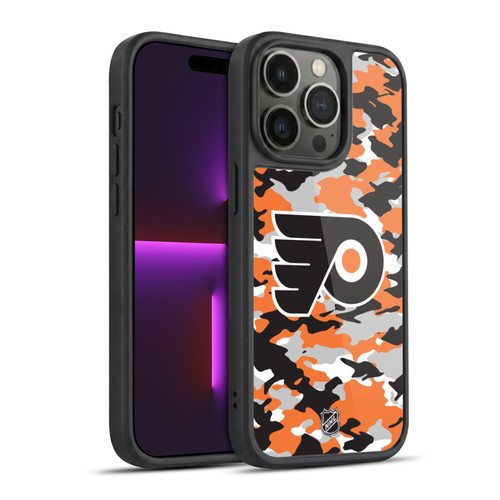 NHL Philadelphia Flyers Camouflage Gel Armour Case For Apple iPhone 14 Pro