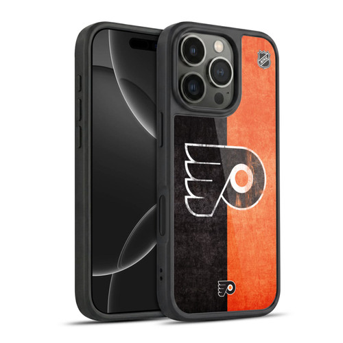 NHL Philadelphia Flyers Half Distressed Gel Armour Case For Apple iPhone 16 Pro