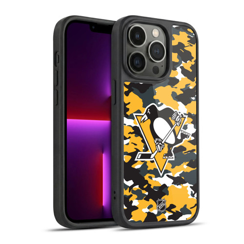 NHL Pittsburgh Penguins Camouflage Gel Armour Case For Apple iPhone 13 Pro
