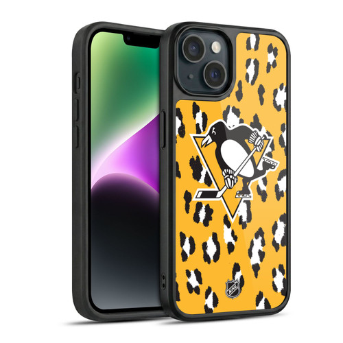 NHL Pittsburgh Penguins Leopard Pattern Gel Armour Case For Apple iPhone 14