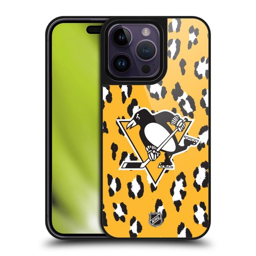 NHL Pittsburgh Penguins Leopard Pattern Gel Armour Case For Apple iPhone 14 Pro Max