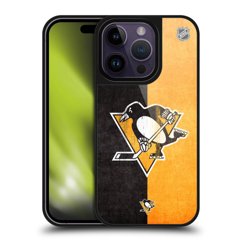 NHL Pittsburgh Penguins Half Distressed Gel Armour Case For Apple iPhone 14 Pro NHL Pittsburgh Penguins Half Distressed Gel Armour Case For Apple iPhone 14 Pro