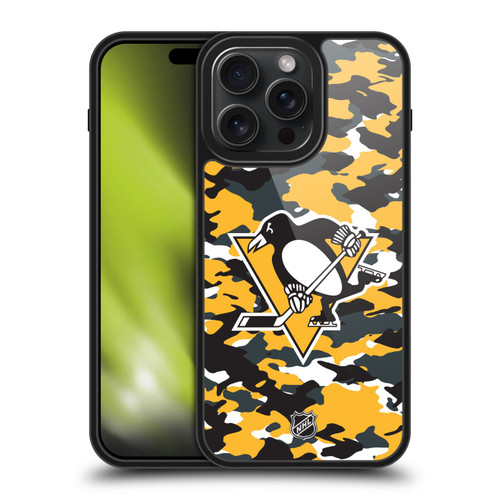 NHL Pittsburgh Penguins Camouflage Gel Armour Case For Apple iPhone 15 Pro Max