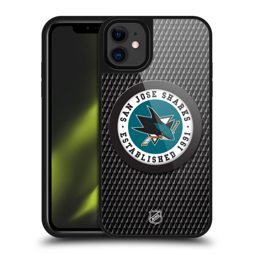 NHL San Jose Sharks Puck Texture Gel Armour Case For Apple iPhone 11