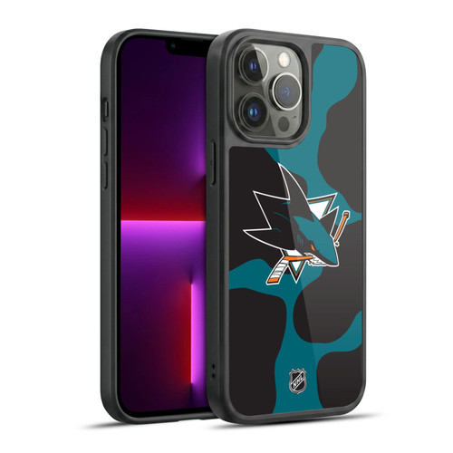 NHL San Jose Sharks Cow Pattern Gel Armour Case For Apple iPhone 13 Pro Max