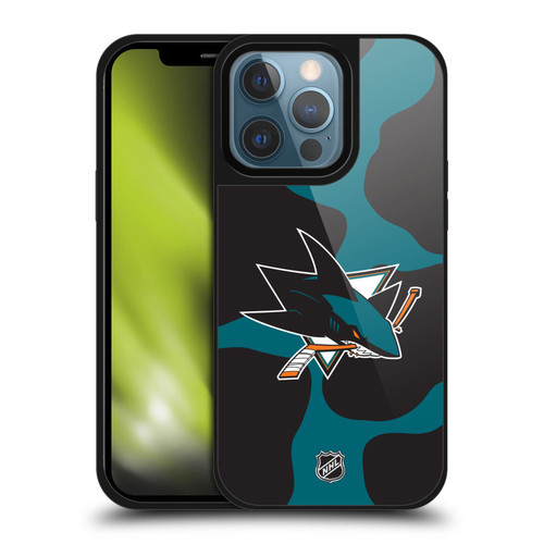 NHL San Jose Sharks Cow Pattern Gel Armour Case For Apple iPhone 13 Pro