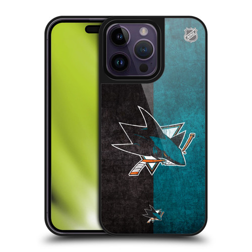 NHL San Jose Sharks Half Distressed Gel Armour Case For Apple iPhone 14 Pro Max