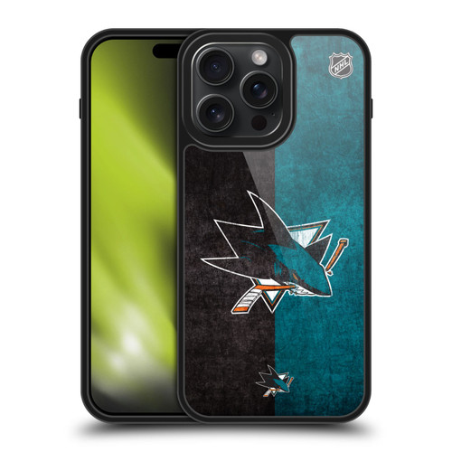 NHL San Jose Sharks Half Distressed Gel Armour Case For Apple iPhone 15 Pro Max