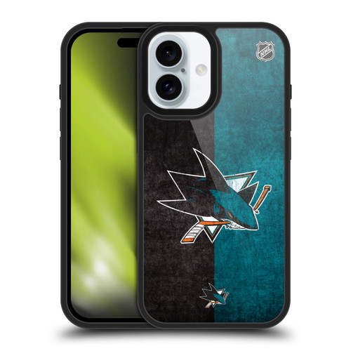 NHL San Jose Sharks Half Distressed Gel Armour Case For Apple iPhone 16