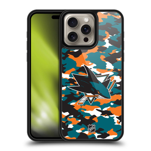 NHL San Jose Sharks Camouflage Gel Armour Case For Apple iPhone 16 Pro Max NHL San Jose Sharks Camouflage Gel Armour Case For Apple iPhone 16 Pro Max