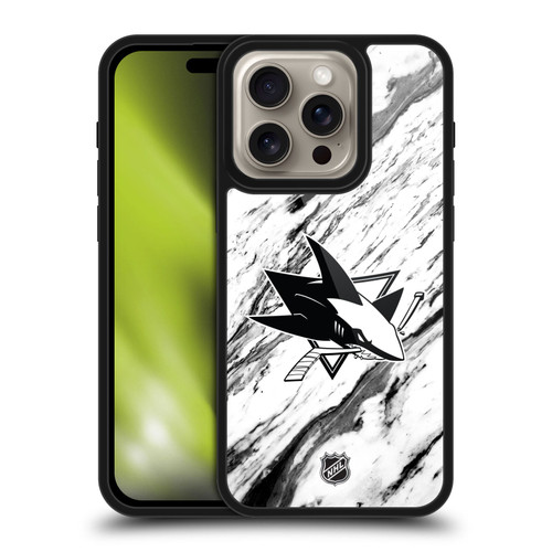 NHL San Jose Sharks Marble Gel Armour Case For Apple iPhone 16 Pro